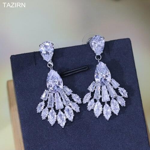 2021 AAA CZ Dangle Earrings Cubic Zirconia Water Drop Earrings For Women Wedding Jewelry Pendant Best Gifts for Mom