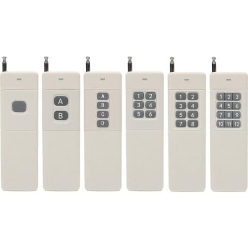 3000m Long Distance Range High Power 1/2/4/6/8/12CH RF Wireless Remote Control Transmitter 433 MHz Relay Switch light