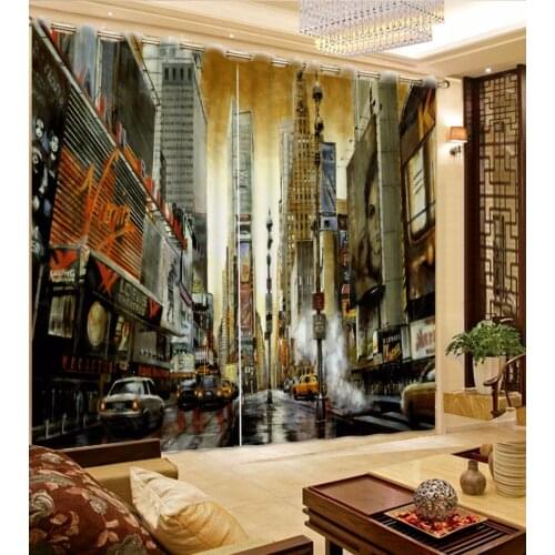 3D Curtain Custom Any Size Classic Home Oil Painting Of The City Curtains For Bedroom Curtain Living Room Bathroom Curtain