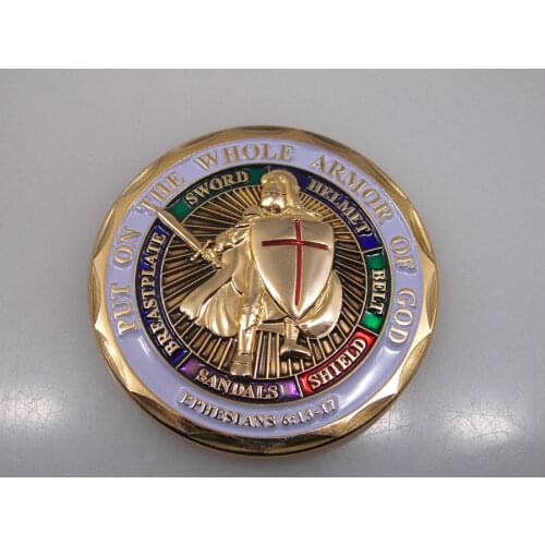 UNITED STATES ARMY PUT ON THE WHOLE ARMOR OF GOD CHALLENGE COIN. Free Shipping,50pcs/lot