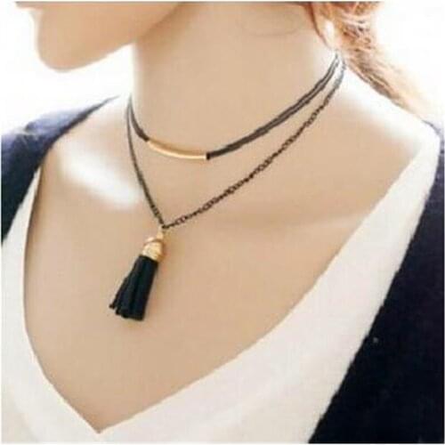 Free Shipping New Arrival Fashion Female Pendant Necklace Tassel Short Summer Clavicle Chain NecklaceS For Women Gift