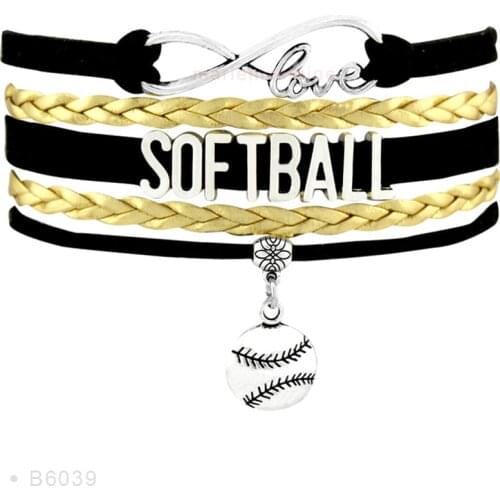 Infinity Love Softball Baseball Mom Wrap Bracelets Sports Jewelry