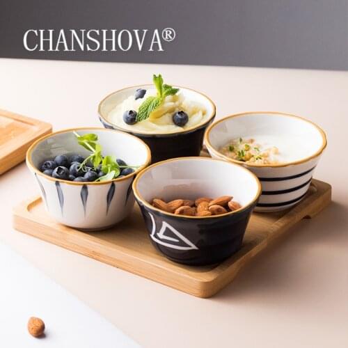CHANSHOVA Creative Hand Painted Ceramic 170ml Cream Milkshake Bowl Dessert Bowl Soup ceramic Baking bowl Small cup H356