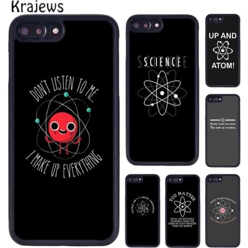 Krajews Atom Science Chemistry Phone Case For iPhone 5 6S 7 8 plus 11 12 Pro X XR XS Max Samsung Galaxy S6 S7 S8 S9 S10 PLUS