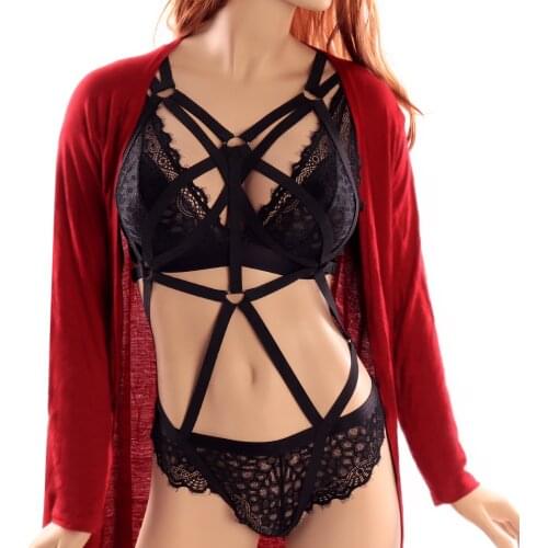 Fetish Harness Top Bondage Sexy Lingerie Erotic Lingerie Club Wear Harness Cage Bra Stockings Belt Full Body Harness For Women