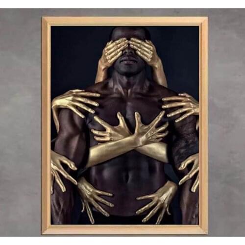 Hot Sale African Art Black Gold Nude Embrace Diamond Painting Man Woman Picture for Living Room Embroidery Mosaic Home Decor