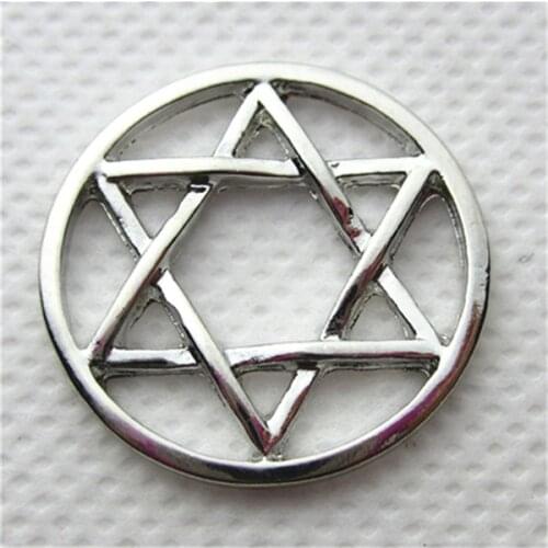 Hot selling 22mm large star david window plate fit 30mm glass locket floating charms plate