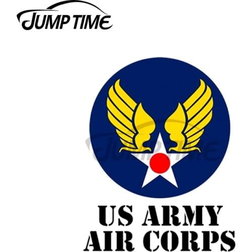 JumpTime 13 x 10cm For USAAC Emblem Reproduction Car Sticker Cartoon Surfboard Decal Occlusion Sunscreen Scratch Car Assessoires