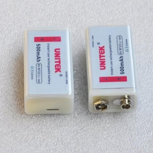 1-4PCS USB 9V rechargeable battery 500mAh lithium ion 6F22 cell for microphone Guitar EQ smoke alarm universal meter multimeter