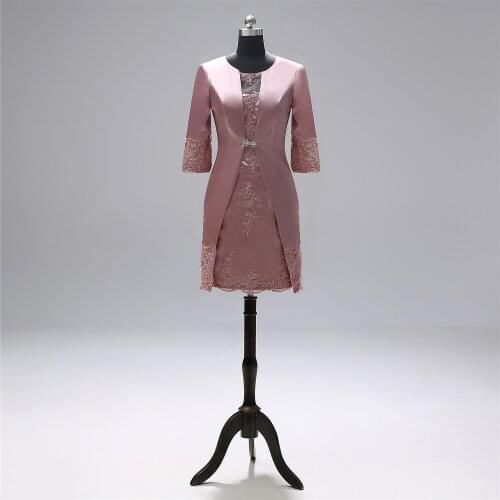 New two-piece mother banquet evening dress satin mid-length suit dinner formal dress A233