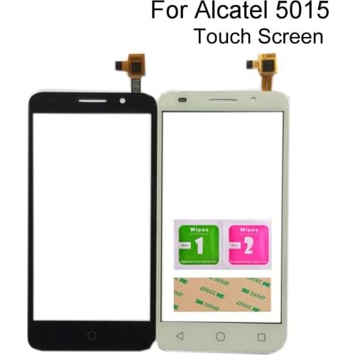 Touch Screen For Alcatel Pixi 3 OT5015 5015 5015E 5015A 5015D 5015X 5016A Digitizer Panel Sensor Tools 3M Glue Wipes Touch