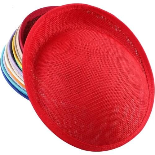 NEW STYLE 20CM Red Millinery Imitation SINAMAY Fascinator Base Making Fascinators Party Hats DIY Hair Accessories Cocktail Hat