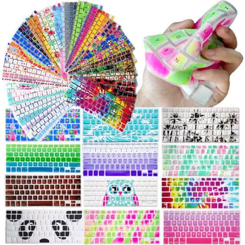 Silicone US Keyboard Cover Decal Animal Rainbow Keypad Skin Protector 2pcs For Macbook Pro 13 A1278 15 17 Air 13 Retina 13