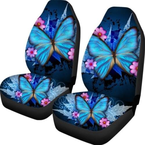 Blue Butterfly Ice Silk Protector Cover Universal Car Seat Cover Mat Seat Cushion Car Accessories Lady Women