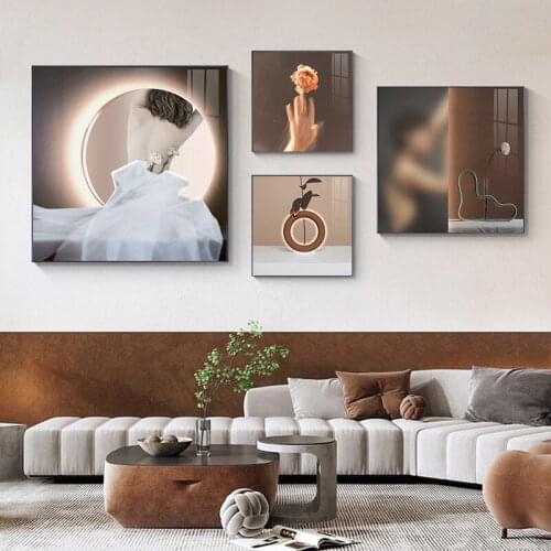Modern Impressionist Figure Abstract Wall Art Women Body Hand Flower Art Picture Print Nordic Living Room Wall Poster Decor