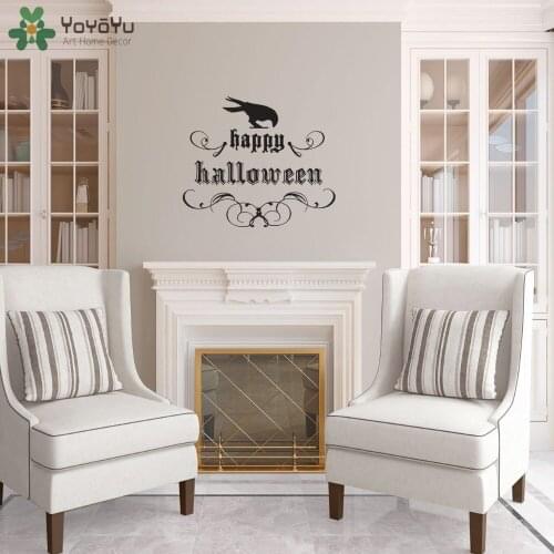 YOYOYU Halloween Wall Decal Quotes Happy Halloween Removable Vinyl Interior Wall Stickers Gothic Holiday Home Decor DIY ArtSY440