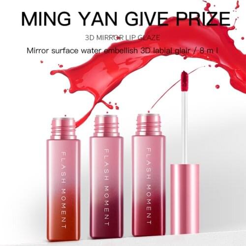 3D Mirror Lip Glaze 6 Color Moisturizing Long-lasting Non-sticky Waterproof Nourish Unisex Easy to Apply Convenient Makeup 8ml