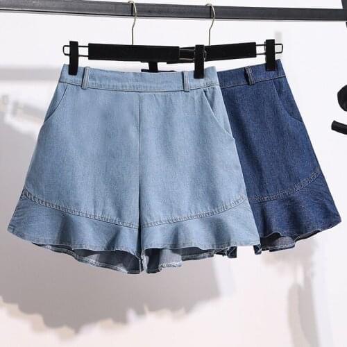 Spring And Summer 2021 New Elastic Ruffle High Waist Wide Leg Pants Show Thin And Versatile Hot Pants For Women