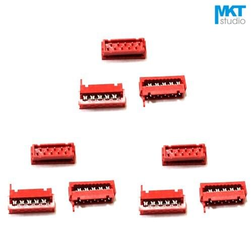 100Pcs Micromatch Red 2.54mm Pitch Female IDC Box Header 4P 6P 8P 10P