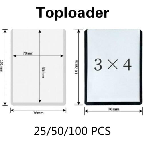 100PCS Top Loader 3X4" Board Game Cards Outer Protect Holder Sleeves 35PT Rigid Plastic Toploader For Most Gaming Trading Cards