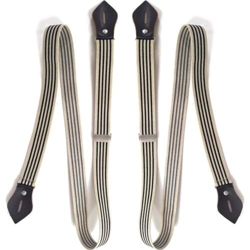 2.5cm Men Shirt Stay Pants Trousers 4 Clips Braces Shoulder Strap Women Elastic Adjustable Button Suspenders Garter Holder Belt