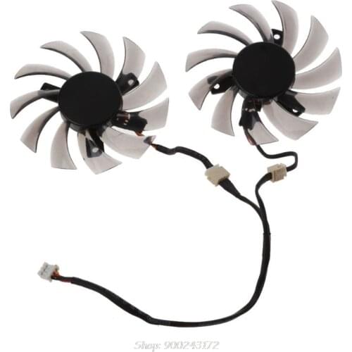 2Pcs T128010SM 75mm 3Pin Cooling Fan for GTX 460 465 560 Ti 580 650 750Ti GT440 GT610 GT730 Graphics Card Cooler S11 20 Dropship