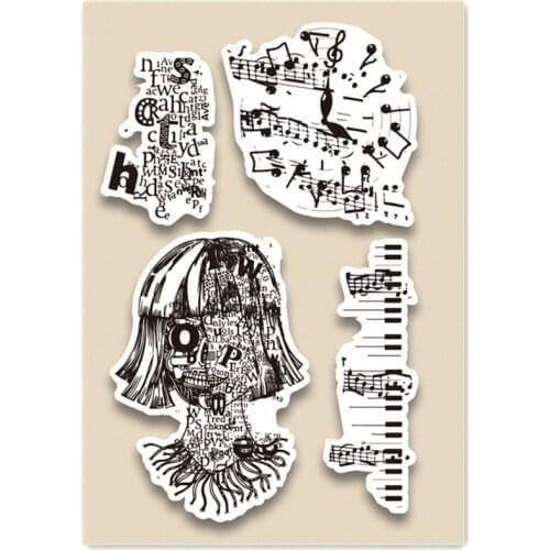 20Pcs11*16CM Sheet Music Mons Transparent Clear Stamp Silicone Stamp/Seal DIY Scrapbooking/Photo Album Stamp Sheets Bulk Deals