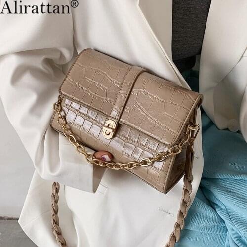 Alirattan New Design PU Leather Crossbody Bag For Women Fashion Crocodile Pattern Shoulder Messenger Bag Ladies Luxury Handbags