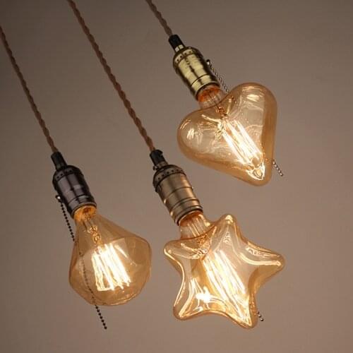 American Industrial Pendant Light Bar Restaurants Creative Retro Edison Bulb Hanging Lamp Living Room Light Fixtures Home Decor