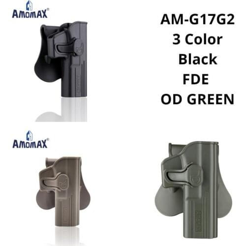 AMOMAX Level II Tactical Polymer holster fit for Glock 17/22/31 right-handed, black, FDE,OD green color. For shooting, sport