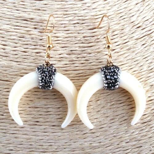 Free shipping Fashion Horn Moon Pendant Earring