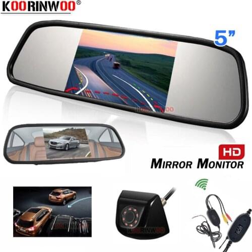 Koorinwoo Wireless Rear view mirror 3 in 1 LCD Monitor With camera Car Dynamic Trajectory Line Moving Video Parking Assistance