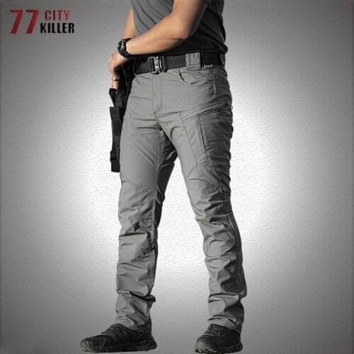 Wear-resistant Tactical Pants Men Cotton Multi-pocket Combat Waterproof Cargo Trousers Mens Outdoor Hiking Trekking Army Joggers