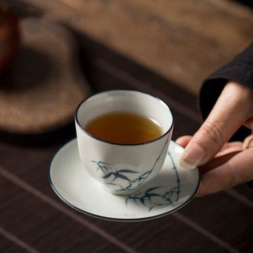 Chinese traditional retro tea set 60ml hand-painted ceramic coffee cup and saucer set porcelain milk tea cup set