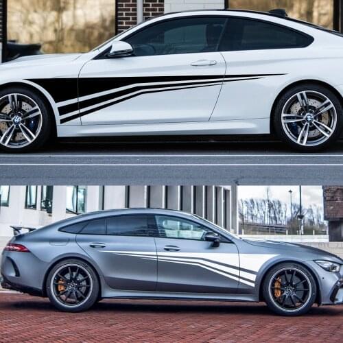 Long Side Stripe Car Stickers Auto Vinyl Decal Decoration Car DIY Styling Sticker Car Tuning Accessories 2pcs 220cmx48cm Stylish