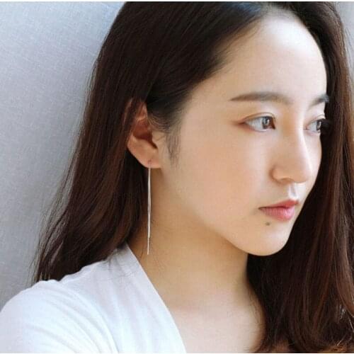 New Arrival Long Dangling Tassel Silver Earring for Women Jewelry Hot Sale Lead & Nickel Free Earrings