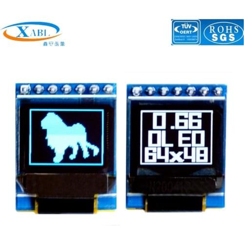XABL 0.66 Inch OLED Module Resolution 64*48P OLED Display Module SSD1306 7Pin SPI PM material IIC SPI Factory Outlet Custom