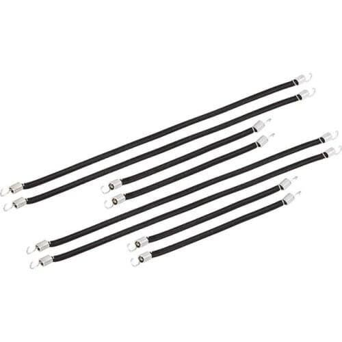 8Pcs Elastic Roof Rack Rope Luggage Cords for 1/10 RC Rock Crawler Truck Axial SCX10 II 90046 Tamiya CC01 RC4WD Traxxas Car,Blac