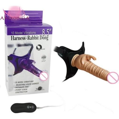 6.7 inch 10 Modes American Whopper Vibrating Dong Strap On Dildo, Vibrations Harnesses kit, Adult product for couples