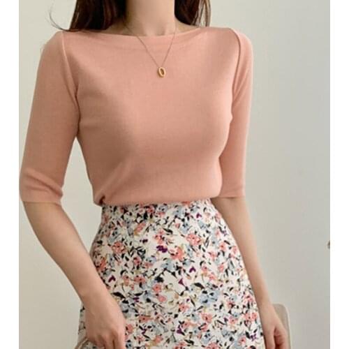 YYCZF Neploe Cotton Basic T Shirts Women Solid O Neck Half Sleeve Female Tops Summer 2021 New Casual Slim Fit Ladies Tees