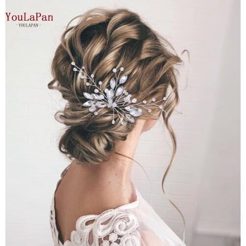 TOPQUEEN HP103-1 Wedding Hair Accessories Silver Color Rhinestone Headpieces Ladies Hairs Accessories Korean Women Hair Comb
