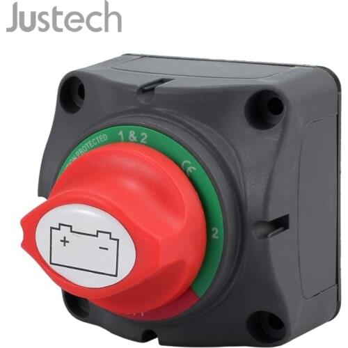 Justech Dual Battery Isolator Marine Switch For Boat Marine Caravan Prevent Short Circuit 4 Position 300 Amp 12V Battery Switch