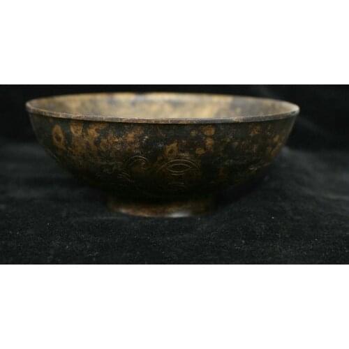 China Chinese Folk Fengshui Bronze Copper Wealth Bat Bowl Statue Sculpture Collection Ornaments Statues for Decoration