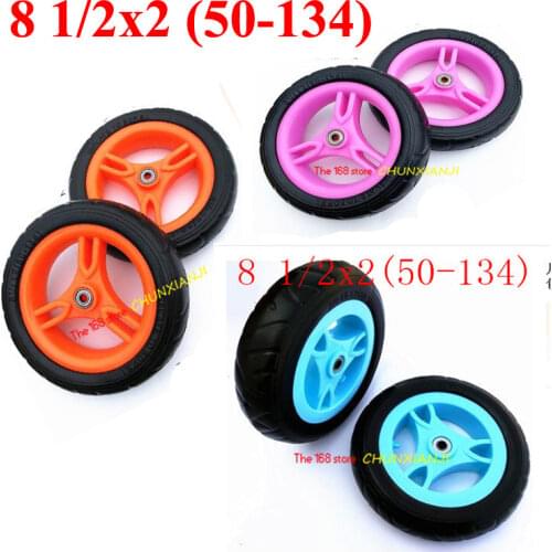 Many Color 2 pcs Size 8 1/2x2 Wheel Childrens Tricycle Tire Parts Foam Wheel Baby Bicycle Rear Wheel Childrens Car Toy Wheel