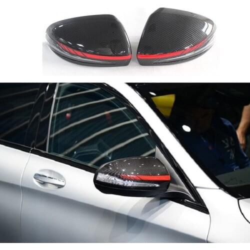 Fit For Mercedes-Benz Class C W205 E W213 S W222 CLS C257 GLC X253 Carbon Fiber Side Mirror Cover Caps Rearview Mirror Cover LHD