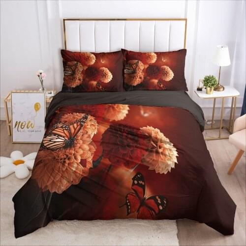 3D Flower Design Bedding Set Duvet Cover Set Quilt Covers Sets Comforter Case Full Twin Single Double Size Linens Bed