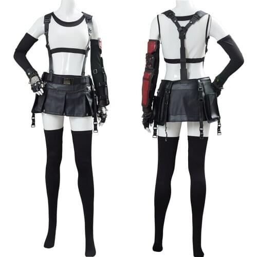 Final Fantasy VII 7 Remake Tifa Lockhart Cosplay Costume Uniform Outfit Top+Skirt Full Suit For Girls Women Halloween Cosplay