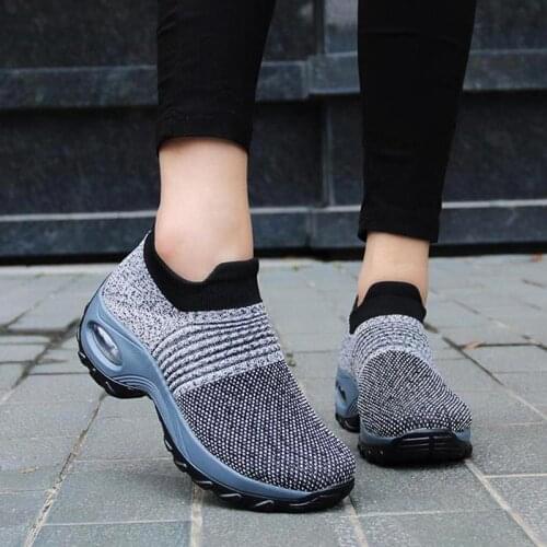 Big Size Platform Slip-on Sneakers Sock Woman Running Shoes for Women Summer Sports Shoes for Women Jogging Femme Sport GMB-1300