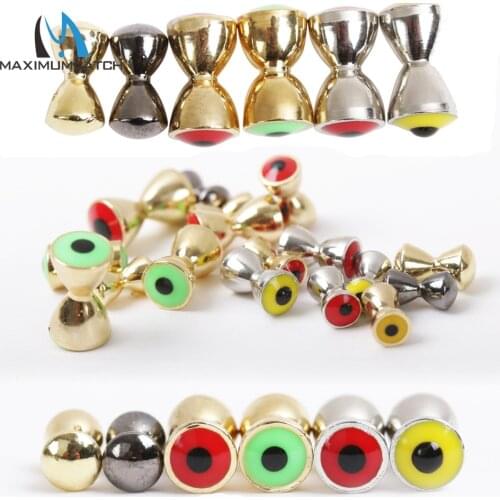 Maximumcatch 25pc Brass Dumbbell With Eyes 3.2mm-6.3mm Fly Tying Beads Fly Tying Material