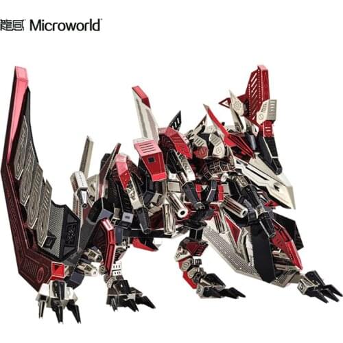 Microworld 3D Metal Puzzle Dinosaur Pterosaur Model kits DIY Laser Cut Assemble Jigsaw Toys GIFT For Children